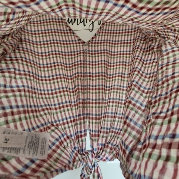 Madewell Plaid Shirt Small Women's Cotton Crop Top Front Tie Knot - Picture 8 of 15